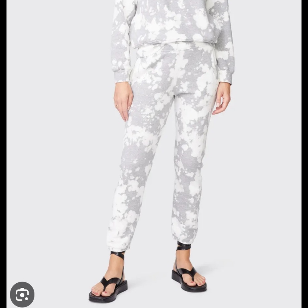 Monrow Heather Bleach Out Boyfriend Joggers